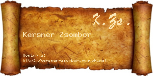 Kersner Zsombor névjegykártya